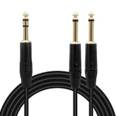 Magicvoice LD390B 3 Metre 6.35Mm Stereo Jak (TS) - 2X6.35Mm Mono Jak (TS) Ses Kablosu thumbnail 3