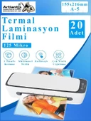 Laminasyon Filmi Parlak A5 20 li 1 Paket 125 Mikron Laminasyon Kaplama Pvc Kaplama Poşeti 20 Adet - 1