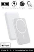 iPhone 12 13 14 15 Tam Uyumlu Magsafe Battery Pack Powerbank Kablosuz Wireless Batarya Şarj Aleti - 1