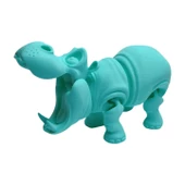 3d Hareketli Oyuncak Su Aygırı & Dekor - Turkuaz thumbnail 2