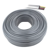 TELEFON KABLOSU 4LÜ GRİ FLAT KÖKEN KABLO 100 METRE ARTAR - 1