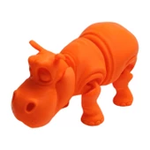 3d Hareketli Oyuncak Su Aygırı & Dekor - Turuncu thumbnail 3