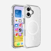 Gpack Apple iPhone 16 Plus Kılıf Magsafeli Simli Saydam Renkli Allstar Kapak thumbnail 1