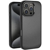 Gpack Apple iPhone 16 Pro Kılıf Parlak Kamera Çerçeveli Karbon Fiber Görünümlü Venus Kapak thumbnail 2