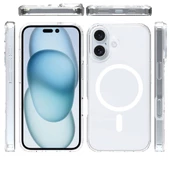 Gpack Apple iPhone 16 Plus Kılıf Magsafeli Sert PC Embos Kapak thumbnail 3