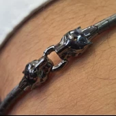 Kaplan Detaylı Erkek Altın Bileklik - 2