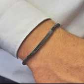 Erkek Taş Detaylı Altın Bileklik - 1