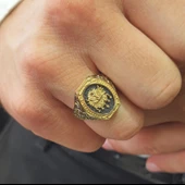 Osmanlı Arması Erkek Altın Yüzük 14 Ayar - 1