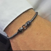 Kaplan Detaylı Erkek Altın Bileklik - 1