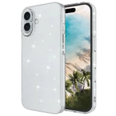 iPhone 16 Kılıf Magsafe Şarj Özellikli Parlayan Simli Şeffaf Redos Kapak - 4