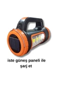 3w 15w Solar Şarjlı Led El Feneri Işıldak Projektör Kamp Avcı Feneri - 3