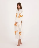 Bornoz ,Plaj Kıyafeti,Kimono , Kaftan ,Sabahlık Bereket Fili Desen Baskılı - 4