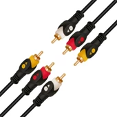 POWERMASTER 2 RCA ERKEK + 3.5 MM STEREO ERKEK GOLD 3 METRE 1.KALİTE KABLO - 1