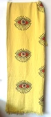 Banyo Havlusu ,Plaj Havlusu ,Peştamal ,Koltuk örtüsü  ( Çok amaçlı Kullanım )  & Sarı Kumaş Kırmızı Göz Desen Baskılı - 3