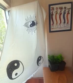 Banyo  Havlusu  ,Plaj Havlusu ,Peştemal ,Koltuk örtüsü ( Çok amaçlı Kullanım )  & Ying Yang Göz Desen Baskılı - 3
