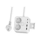 Fulltech Beyaz Termal Akım Korumalı 2 Li Priz 2x Type C 2x USB 3680 W FTR-21 - 1