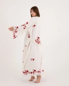 Bornoz ,Plaj Kıyafeti,Kimono , Kaftan ,Sabahlık  Kırmızı Kalp Desen Baskılı - 3