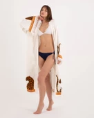 Bornoz ,Plaj Kıyafeti,Kimono , Kaftan ,Sabahlık  Kol ve Etek Leopar Detay Baskılı - 3