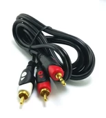POWERMASTER 1. KALİTE 5M 2 RCA ERKEK + 3.5 MM STEREO ERKEK GOLD 5 METRE 2RCA AUX KABLO - 2