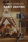 Torima Q02S Çok Amaçlı Tripod Kumandalı Işıklı Selfie Çubuğu Siyah - 5