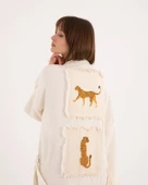Bornoz ,Plaj Kıyafeti,Kimono , Kaftan ,Sabahlık  & Sırt Parçalı Leopar Desen Baskılı - 2