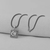 Cevşeni Kebir Dualı Türk Bayrak Tasarımlı 925 Ayar Gümüş Kolye thumbnail 1