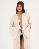 Bornoz ,Plaj Kıyafeti,Kimono , Kaftan ,Sabahlık  & Sırt Parçalı Leopar Desen Baskılı - 4