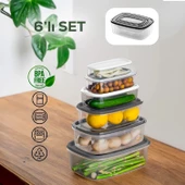 Porsima 1173 6' lı Derin Dondurucu Mikrodalga Saklama Kabı - Çok Amaçlı Erzak Saklama Kabı Seti - 1