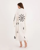Bornoz ,Plaj Kıyafeti,Kimono , Kaftan ,Sabahlık  Pati Desen Baskılı - 5