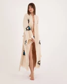 Bornoz ,Plaj Kıyafeti,Kimono , Kaftan ,Sabahlık  Mavi Göz Desen Baskılı - 3