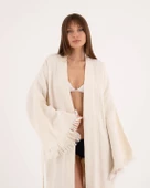Bornoz ,Plaj Kıyafeti,Kimono , Kaftan ,Sabahlık  & Sırt Parçalı Leopar Desen Baskılı - 3