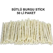 Petimore Sütlü Burgu Çubuk Ödül Ve Çiğneti Kemiği 12 Cm 50 Li - 1