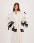Bornoz ,Plaj Kıyafeti,Kimono , Kaftan ,Sabahlık  Yaşam Çarkı Sırt Baskılı - 8