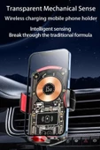 Dokunmatik Sıkma 15w Wireless Şarj Veya Soketli Kablolu Şarj Özellikli Araç Petek Telefon Tutucu - 2