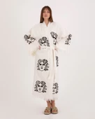 Bornoz ,Plaj Kıyafeti,Kimono , Kaftan ,Sabahlık  Medusa Baskılı - 9