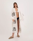 Bornoz ,Plaj Kıyafeti,Kimono , Kaftan ,Sabahlık  Medusa Baskılı - 3