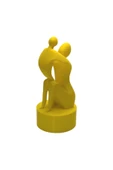 3D Anne ve Çocuk Figür - Sarı - 7