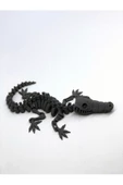 3D Hareketli İskelet Timsah Figürlü Oyuncak - Gri - 4