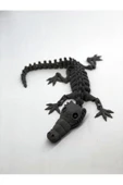 3D Hareketli İskelet Timsah Figürlü Oyuncak - Gri - 6