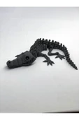 3D Hareketli İskelet Timsah Figürlü Oyuncak - Gri - 2