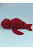 3d Hareketli Deniz Aygırı / Mors Figürlü Oyuncak - Kırmızı thumbnail 2