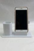 Masaüstü Kalemlik Ve Telefon Standı - Beyaz - 2
