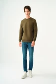 Loft 2034268 Haki Erkek Regular Fit Üç İplik Yazı Detaylı Bisiklet Yaka Sweat - 2