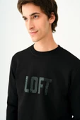 Loft 2037698 Siyah Erkek Bisiklet Yaka Regular Fit Loft Yazı Detaylı Sweat - 3