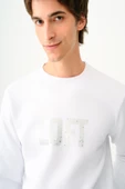 Loft 2037698 Beyaz Erkek Bisiklet Yaka Regular Fit Loft Yazı Detaylı Sweat - 3
