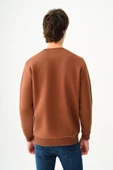 Loft 2034268 Kahverengi Erkek Regular Fit Üç İplik Yazı Detaylı Bisiklet Yaka Sweat - 3