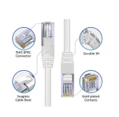 30 Metre Cat6 Patch Kablo 30M CAT6 Ethernet Kablosu Utp Lan Kablosu Internet Kablosu Gri Renk - 2