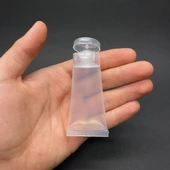 Şeffaf Boş Krem Tüpü 20ml , Fliptop Kapaklı Merhem Tüpü ,  Şeffaf Lipgloss Tüp 20 ml x 3 Adet thumbnail 1