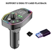 Q9 Araç Bluetooth MP3 Player TYPE-C Port Şarj Destekli FM Transmitter - 1
