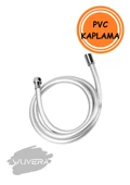 WUVERA Gri Paslanmaz Kopmaz Patlamaz Kaliteli Pvc Duş Hortumu Tüm Duş Setleri Ile Uyumlu - 150cm - 1